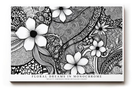 Paul Sinus Wandbild Floral Dreams in Monochrome Artistic Harmony in Black and White