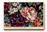 Paul Sinus Wandbild 120x80cm Florale Komposition mit grossen Blueten Dunkle botanische Kunst in Rot Rosa und Cremefarben