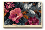 Paul Sinus Wandbild 120x80cm Florale Kunst Blumen in dunklem Garten Stilvolle Naturkomposition