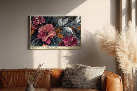 Paul Sinus Wandbild 120x80cm Florale Kunst Blumen in dunklem Garten Stilvolle Naturkomposition