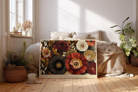 Paul Sinus Wandbild 120x80cm Florales Muster Moderne Blumen Kunst LeinWandbild 120x80cm Elegante Wanddekoration