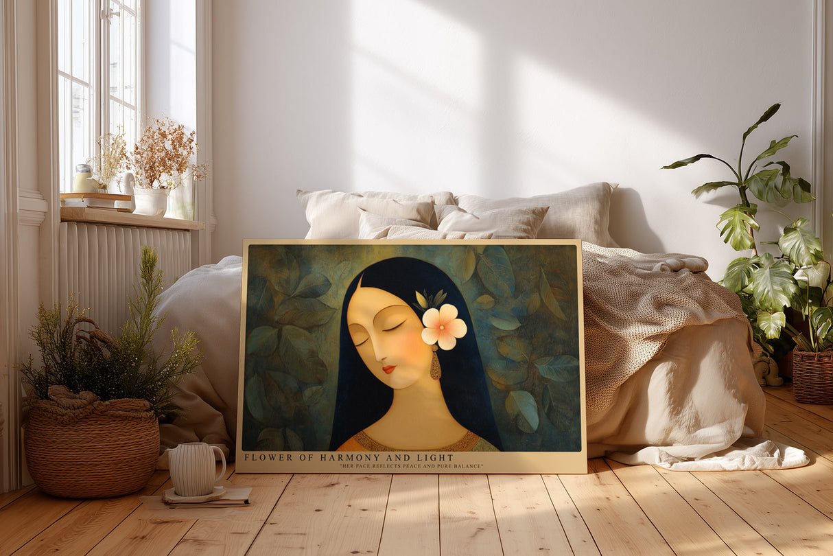 Paul Sinus Wandbild Flower of Harmony and Light Portrait of Tranquil Beauty