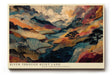 Paul Sinus Wandbild 120x80cm Fluss durch ruhige Landschaft – Künstlerische Naturillustration mit Hügeln Wolken und fließendem Wasser