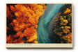Paul Sinus Wandbild 120x80cm Fluss Landschaft Herbstwald Luftaufnahme Naturfotografie moderne Wanddekoration fuer Wohnzimmer Büro