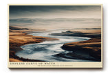 Paul Sinus Wandbild 120x80cm Fluss Landschaft modern beige blau Natur Kunstdruck grosses Kunstbild ruhige Wanddekoration fuer Wohnzimmer Büro Flur