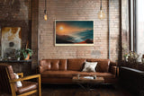 Paul Sinus Wandbild 120x80cm Flusslandschaft bei Sonnenaufgang weite Berglandschaft ruhige Natur Szene modernes Landschaftsbild stilvolle Wanddekoration fuer Wohnzimmer Büro