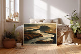 Paul Sinus Wandbild 120x80cm Flusslandschaft Morgenlicht moderne Natur Fotokunst grosses Landschaftsbild stilvolle Wanddekoration fuer Wohnzimmer Büro