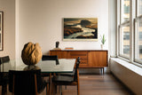 Paul Sinus Wandbild 120x80cm Flusslandschaft Morgenlicht moderne Natur Fotokunst grosses Landschaftsbild stilvolle Wanddekoration fuer Wohnzimmer Büro