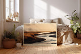 Paul Sinus Wandbild 120x80cm Flusslandschaft Natur Fotografie ruhige Landschaft mit Wasserlauf warme Abendfarben stilvolle Wanddekoration fuer Wohnzimmer Büro