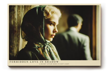 Paul Sinus Wandbild 120x80cm Forbidden Love in Shadow romantisches Portrait mit Vintage Atmosphäre Poster für Wohnzimmer Schlafzimmer