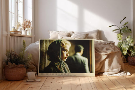 Paul Sinus Wandbild 120x80cm Forbidden Love in Shadow romantisches Portrait mit Vintage Atmosphäre Poster für Wohnzimmer Schlafzimmer