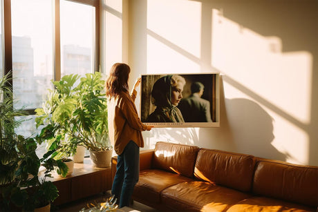 Paul Sinus Wandbild 120x80cm Forbidden Love in Shadow romantisches Portrait mit Vintage Atmosphäre Poster für Wohnzimmer Schlafzimmer