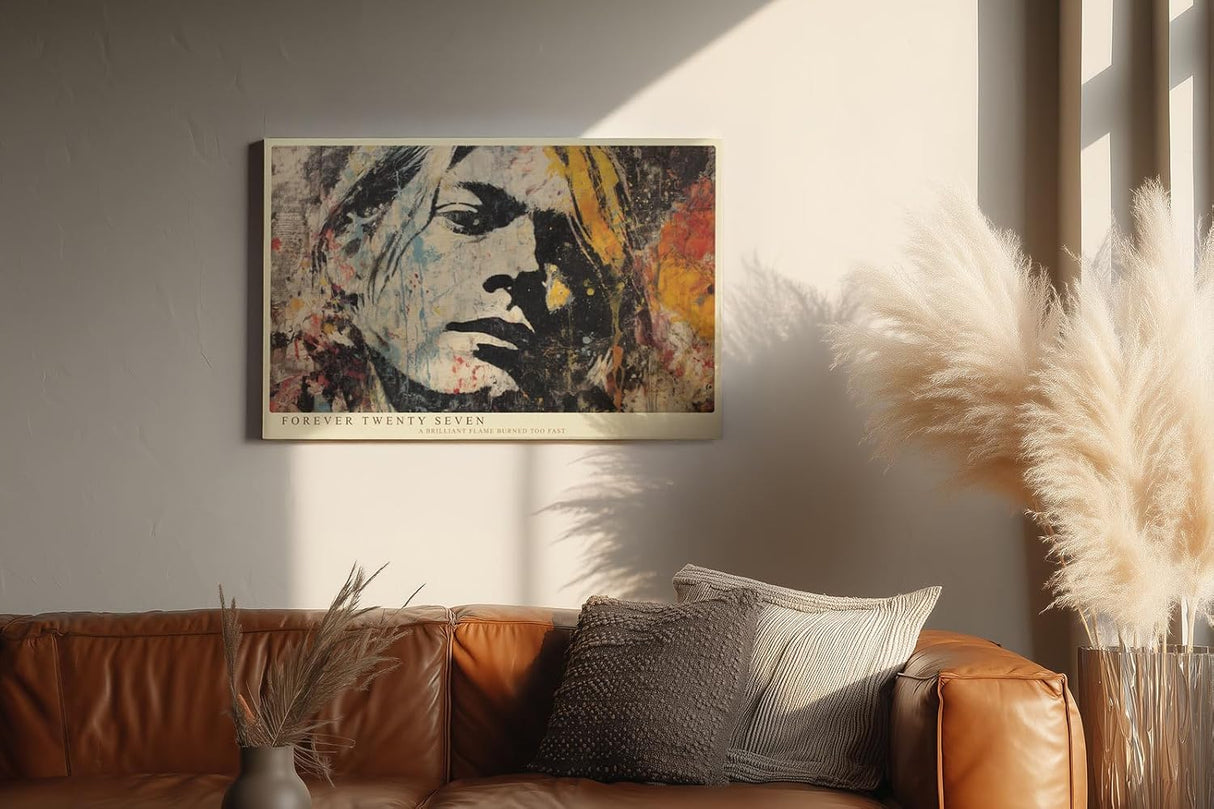 Paul Sinus Wandbild 120x80cm Forever Twenty Seven modernes Pop Art Portrait expressive Kunst Poster für Wohnzimmer Büro Studio