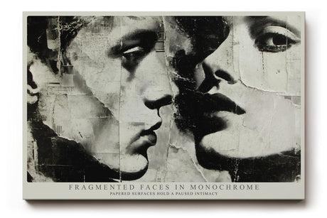 Paul Sinus Wandbild 120x80cm Fragmented Faces in Monochrome Abstrakte Portrait Kunst Schwarz Weiss Moderne Wanddekoration