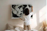 Paul Sinus Wandbild 120x80cm Fragmented Faces in Monochrome Abstrakte Portrait Kunst Schwarz Weiss Moderne Wanddekoration