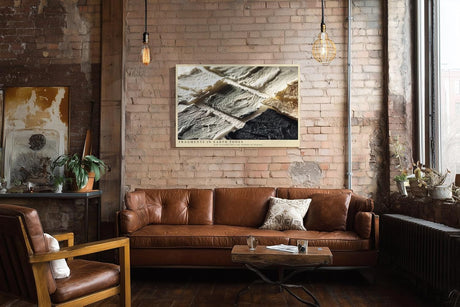 Paul Sinus Wandbild 120x80cm Fragments in Earth Tones Abstrakte Materialstruktur Kunst in Naturfarben Modernes Design Wandbild 120x80cm