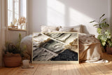 Paul Sinus Wandbild 120x80cm Fragments in Earth Tones Abstrakte Materialstruktur Kunst in Naturfarben Modernes Design Wandbild 120x80cm