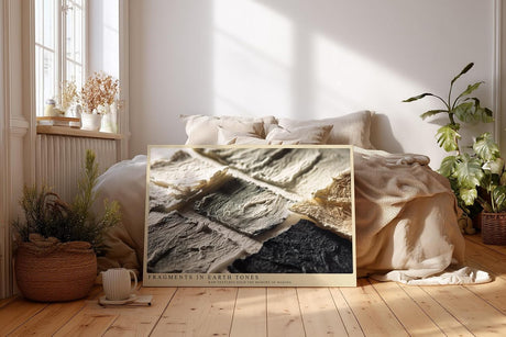Paul Sinus Wandbild 120x80cm Fragments in Earth Tones Abstrakte Materialstruktur Kunst in Naturfarben Modernes Design Wandbild 120x80cm