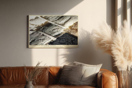 Paul Sinus Wandbild 120x80cm Fragments in Earth Tones Abstrakte Materialstruktur Kunst in Naturfarben Modernes Design Wandbild 120x80cm