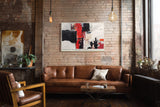 Paul Sinus Wandbild Fragments of Abstract Power Red and Black in Dynamic Texture
