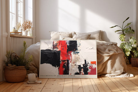 Paul Sinus Wandbild Fragments of Abstract Power Red and Black in Dynamic Texture