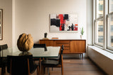Paul Sinus Wandbild Fragments of Abstract Power Red and Black in Dynamic Texture