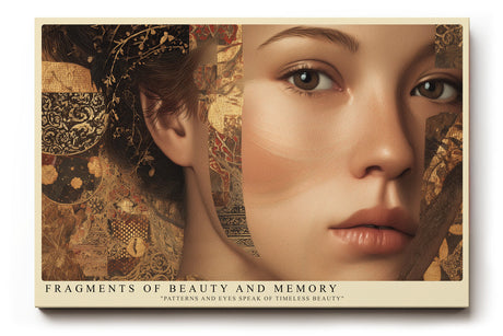 Paul Sinus Wandbild Fragments of Beauty and Memory Porträtkunst mit goldenen Ornamenten und weiblicher Anmut