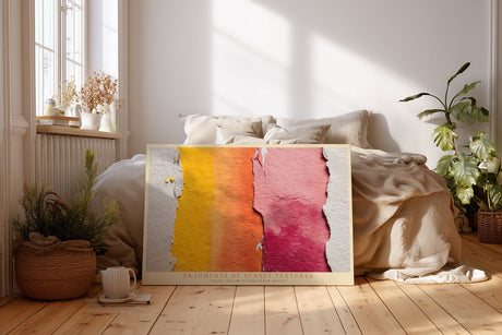 Paul Sinus Wandbild Fragments of Sunset Textures abstraktes Farbmotiv mit warmen Tönen von Gelb bis Rot