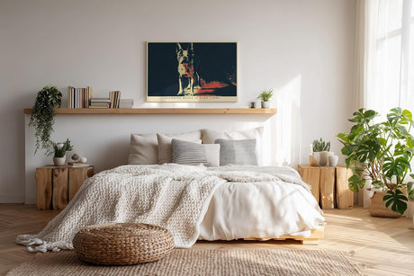 Paul Sinus Wandbild 120x80cm Französische Bulldogge im Licht moderne Hundekunst in dunklen Farben stilvolle Tier Wanddekoration
