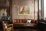 Paul Sinus Wandbild 120x80cm Frau auf Balkon Havanna Kunstmotiv mit Zigarren Szene fuer Wohnzimmer Büro und kulturelle Wohnräume