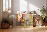 Paul Sinus Wandbild 120x80cm Frau auf Balkon Havanna Kunstmotiv mit Zigarren Szene fuer Wohnzimmer Büro und kulturelle Wohnräume