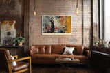 Paul Sinus Wandbild 120x80cm Frau Collage Moderne Stadt Kunstmotiv Urbanes Portrait mit grafischer Struktur