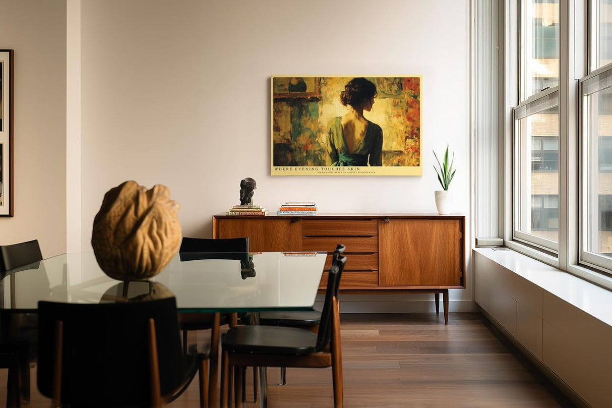 Paul Sinus Wandbild 120x80cm Frau im Atelier Moderne Malerei Kunstmotiv Warmes Licht und kuenstlerische Atmosphaere