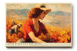 Paul Sinus Wandbild 120x80cm Frau im Goldenen Feld mit Rotem Kleid Impressionistische Natur Kunst Wanddekoration