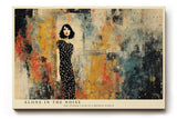 Paul Sinus Wandbild 120x80cm Frau In Abstrakter Stadt Moderne Portraitkunst LeinWandbild 120x80cm Urban Art Wanddekoration