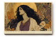 Paul Sinus Wandbild 120x80cm Frau mit Goldenem Heiligenschein Elegantes Portrait Kunst in Gold und Beige Wanddekoration
