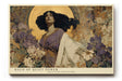 Paul Sinus Wandbild 120x80cm Frau Mit Heiligenschein Florale Kunst LeinWandbild 120x80cm Elegantes Portrait Wanddekoration