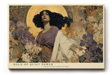 Paul Sinus Wandbild 120x80cm Frau Mit Heiligenschein Florale Kunst LeinWandbild 120x80cm Elegantes Portrait Wanddekoration