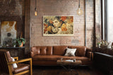 Paul Sinus Wandbild 120x80cm Frau Mit Katze Blumen Kunst LeinWandbild 120x80cm Romantisches Portrait Wanddekoration