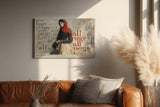 Paul Sinus Wandbild 120x80cm Frau Mit Rotem Schal Vintage Collage LeinWandbild 120x80cm Urban Art Wanddekoration