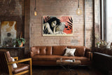 Paul Sinus Wandbild 120x80cm Frau Portraet Illustration moderne Kunst vertrauemte Szene grafisches Kunstmotiv stilvolle Wanddekoration fuer Wohnzimmer Büro