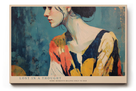 Paul Sinus Wandbild 120x80cm Frau Portrait moderne expressionistische Malerei elegante Farben kuenstlerisches Portrait Kunstbild stilvolle Wanddekoration fuer Wohnzimmer Büro