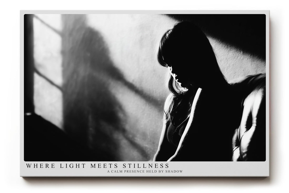 Paul Sinus Wandbild 120x80cm Frauen Silhouette im Licht Schwarz Weiss Fotokunst elegantes Portrait bild moderne