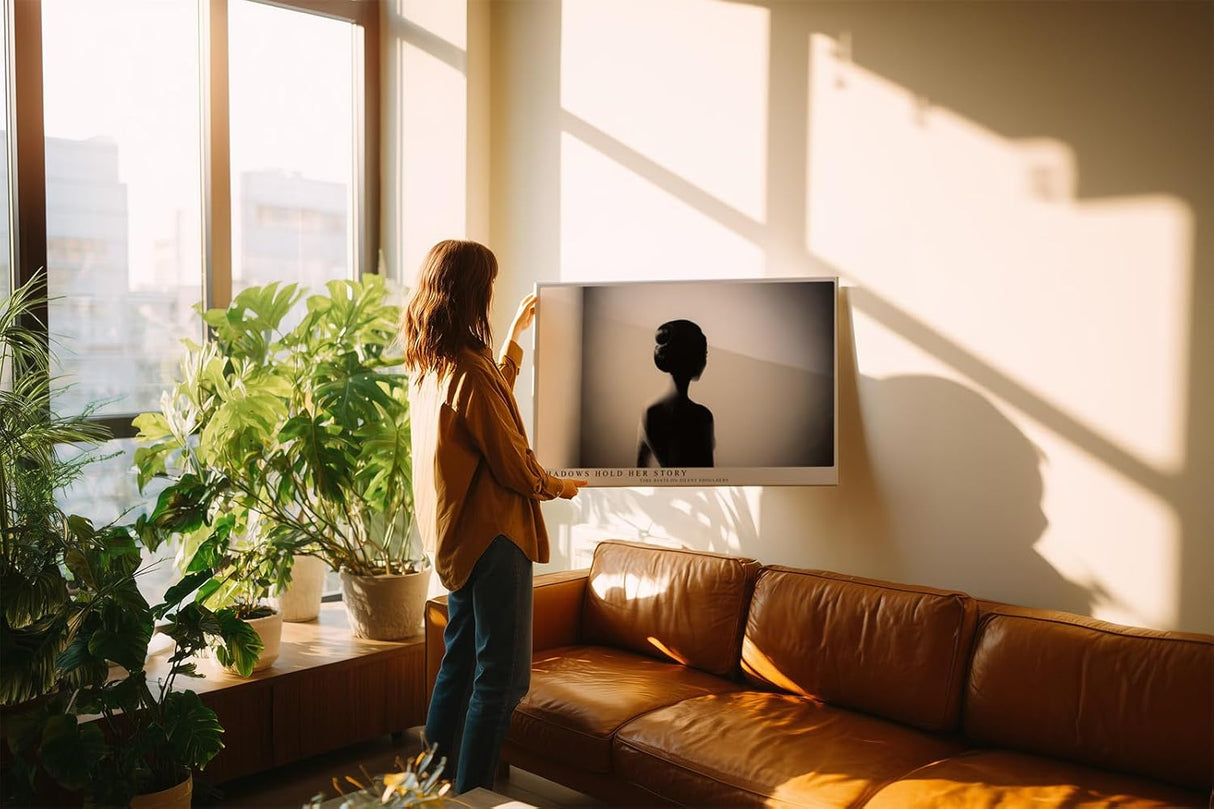 Paul Sinus Wandbild 120x80cm Frauen Silhouette Schwarz Weiss Fotokunst elegantes Portrait Poster minimalistische Wanddekoration fuer Wohnzimmer Schlafzimmer Büro