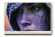 Paul Sinus Wandbild 120x80cm Frauenportraet nach Regen emotionale Fotokunst moderne Portrait Fotografie violette Farben stilvolle Wanddekoration fuer Wohnzimmer Büro