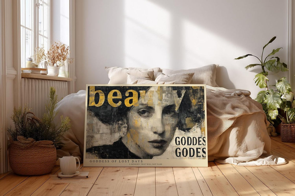 Paul Sinus Wandbild 120x80cm Frauenportrait Collage Moderne Kunst LeinWandbild 120x80cm Urban Art Wanddekoration