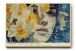 Paul Sinus Wandbild 120x80cm Frauenportrait mit Narzissen und Wasser Poetische Kunst in Blau und Gelb fuer moderne Wohnräume