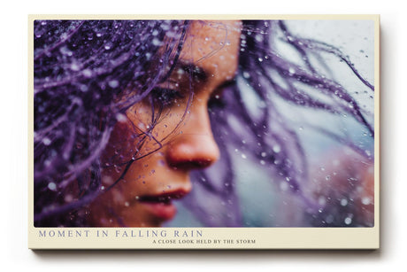 Paul Sinus Wandbild 120x80cm Frauenportrait Regen Fotokunst modern violett emotionale Kunst Kunstdruck grosses Kunstbild stilvolle Wanddekoration fuer Wohnzimmer Büro