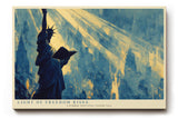 Paul Sinus Wandbild 120x80cm Freiheitsstatue New York Skyline Kunst Poster Statue of Liberty Kunstdruck modernes Stadtbild Amerika Wandbild 120x80cm für Wohnzimmer Büro Dekoration