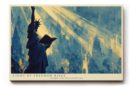 Paul Sinus Wandbild 120x80cm Freiheitsstatue New York Skyline Kunst Poster Statue of Liberty Kunstdruck modernes Stadtbild Amerika Wandbild 120x80cm für Wohnzimmer Büro Dekoration